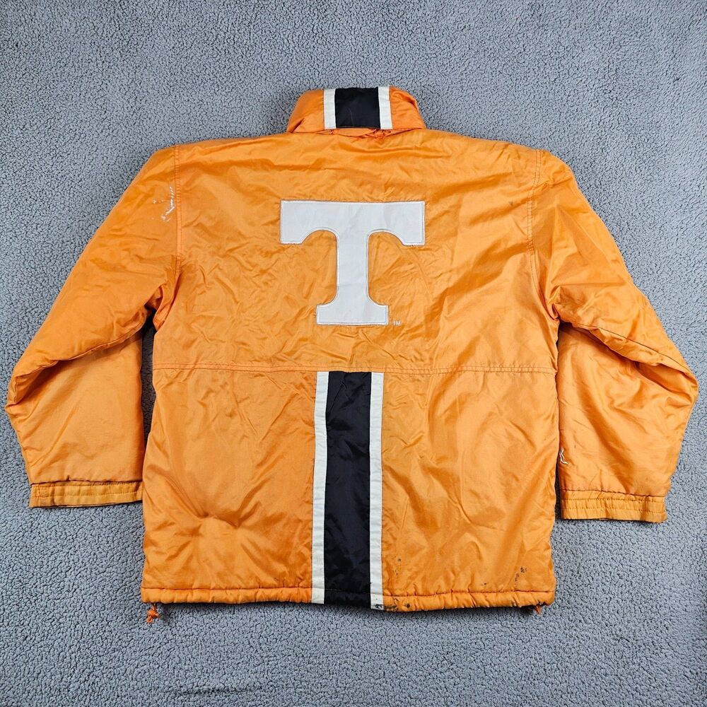 Vintage Tennessee Vols UT Jacket Mens Large Orange Big Logo Full Zip Insulated